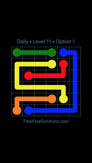 Solution and Answer to the Puzzle for Flow Date Monday, March 20, 2017 Level 11