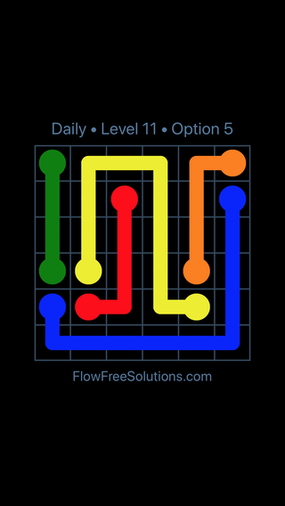 Solution and Answer to the Puzzle for Flow Date Monday, April 18, 2016 Level 11