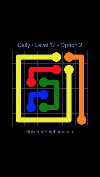 Solution and Answer to the Puzzle for Flow Date Monday, April 18, 2016 Level 12