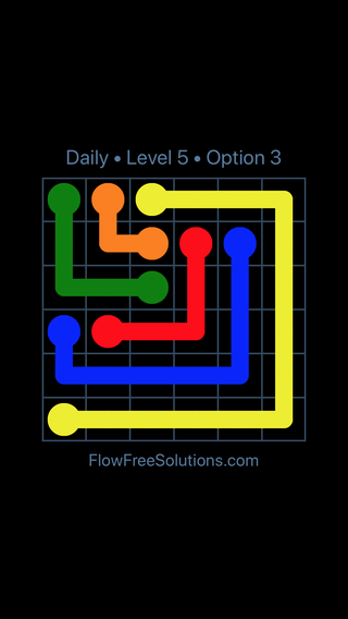 Solution and Answer to the Puzzle for Flow Date Monday, April 18, 2016 Level 5