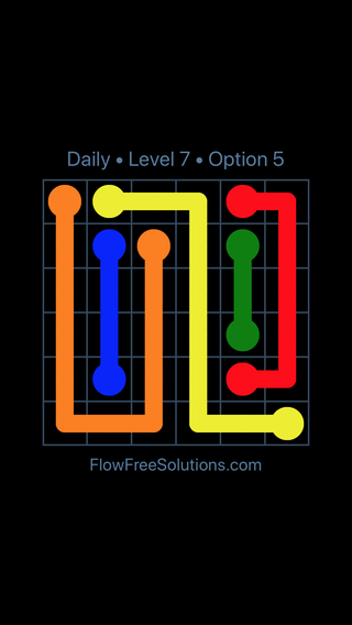Solution and Answer to the Puzzle for Flow Date Monday, July 11, 2016 Level 7