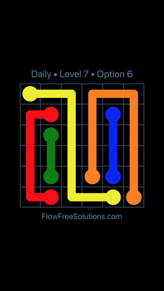 Solution and Answer to the Puzzle for Flow Date Monday, July 11, 2016 Level 7