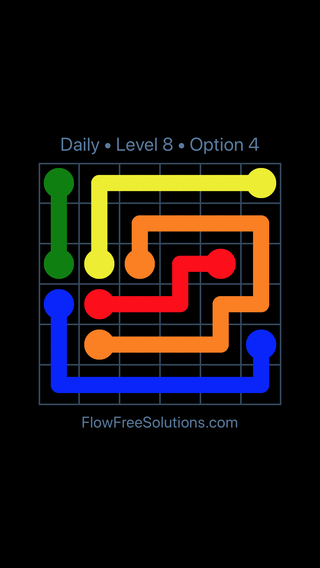 Solution and Answer to the Puzzle for Flow Date Monday, April 18, 2016 Level 8