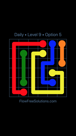 Solution and Answer to the Puzzle for Flow Date Monday, March 20, 2017 Level 9