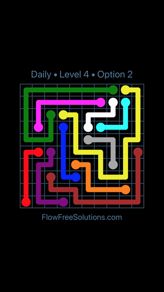 Solution and Answer to the Puzzle for Flow Date Friday, February 23, 2018 Level 4