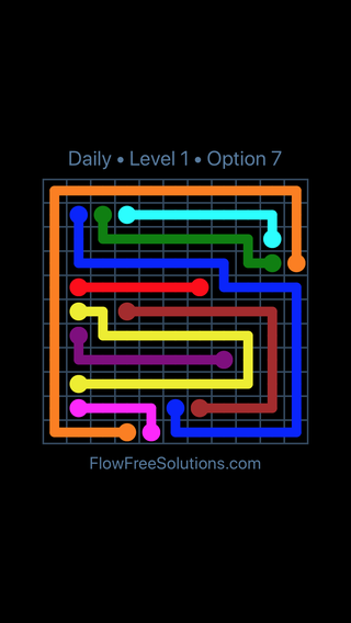 Solution and Answer to the Puzzle for Flow Date Saturday, February 24, 2018 Level 1