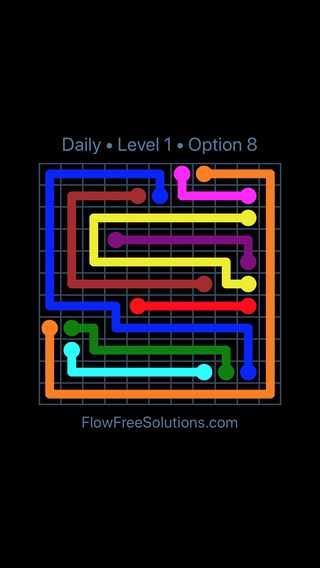 Solution and Answer to the Puzzle for Flow Date Saturday, February 24, 2018 Level 1