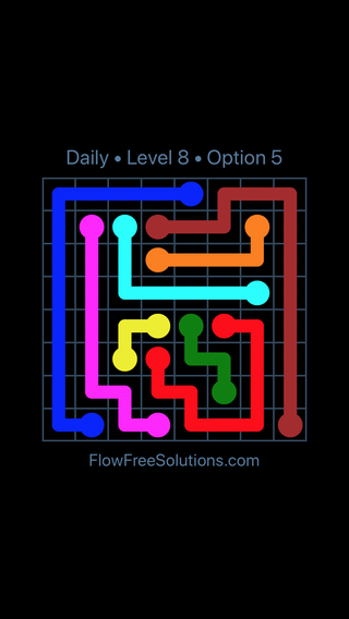 Solution and Answer to the Puzzle for Flow Date Wednesday, July 20, 2016 Level 8