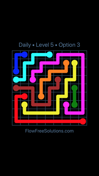 Solution and Answer to the Puzzle for Flow Date Thursday, July 21, 2016 Level 5
