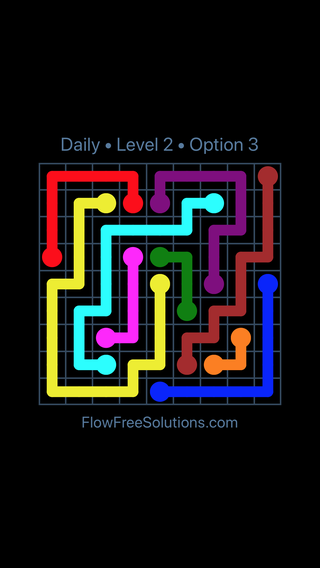 Solution and Answer to the Puzzle for Flow Date Sunday, May 1, 2016 Level 2