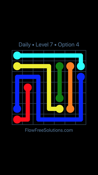 Solution and Answer to the Puzzle for Flow Date Monday, July 25, 2016 Level 7