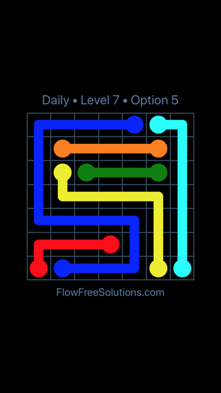Solution and Answer to the Puzzle for Flow Date Monday, July 25, 2016 Level 7