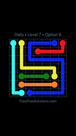 Solution and Answer to the Puzzle for Flow Date Monday, July 25, 2016 Level 7