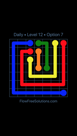 Solution and Answer to the Puzzle for Flow Date Thursday, January 12, 2017 Level 12
