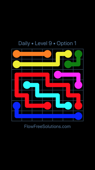 Solution and Answer to the Puzzle for Flow Date Thursday, January 12, 2017 Level 9