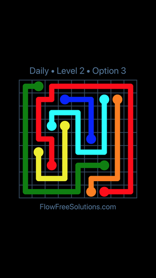 Solution and Answer to the Puzzle for Flow Date Saturday, July 30, 2016 Level 2