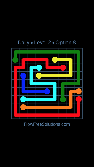 Solution and Answer to the Puzzle for Flow Date Saturday, July 30, 2016 Level 2