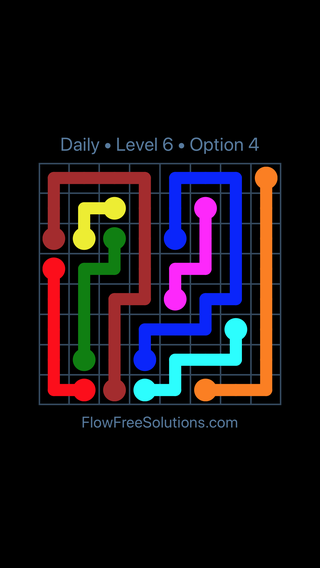 Solution and Answer to the Puzzle for Flow Date Monday, May 9, 2016 Level 6