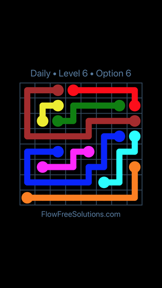 Solution and Answer to the Puzzle for Flow Date Monday, May 9, 2016 Level 6