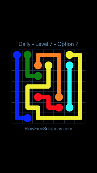 Solution and Answer to the Puzzle for Flow Date Tuesday, August 2, 2016 Level 7