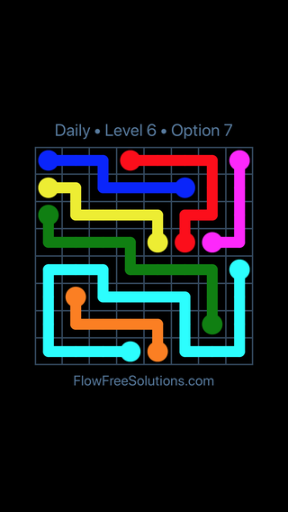 Solution and Answer to the Puzzle for Flow Date Wednesday, August 3, 2016 Level 6