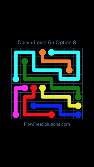Solution and Answer to the Puzzle for Flow Date Wednesday, August 3, 2016 Level 6
