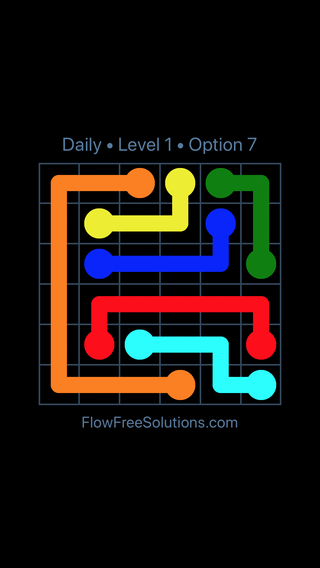 Sunday, June 2, 2024 Flow Free Level 1 Daily Puzzle Solution and Answer ...