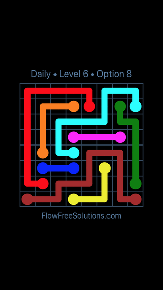 Solution and Answer to the Puzzle for Flow Date Monday, August 1, 2022 Level 6