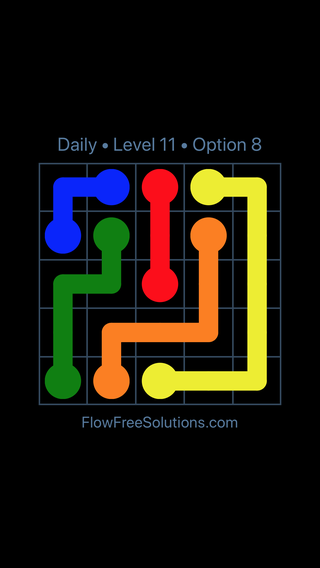 Solution and Answer to the Puzzle for Flow Date Tuesday, May 24, 2016 Level 11