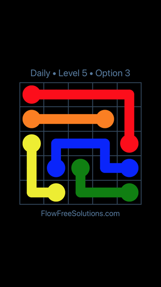 Solution and Answer to the Puzzle for Flow Date Tuesday, May 24, 2016 Level 5