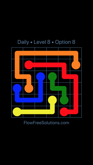 Solution and Answer to the Puzzle for Flow Date Tuesday, August 16, 2016 Level 8