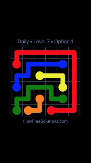 Solution and Answer to the Puzzle for Flow Date Thursday, August 18, 2016 Level 7