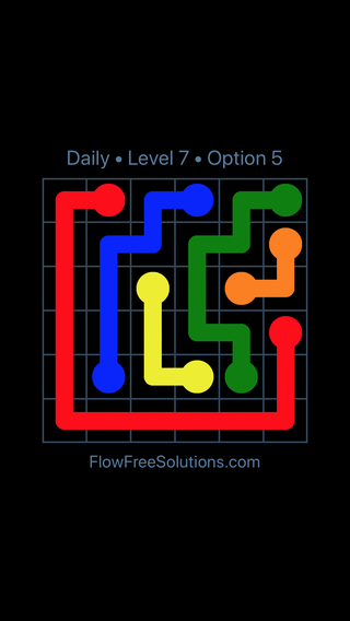 Solution and Answer to the Puzzle for Flow Date Thursday, August 18, 2016 Level 7