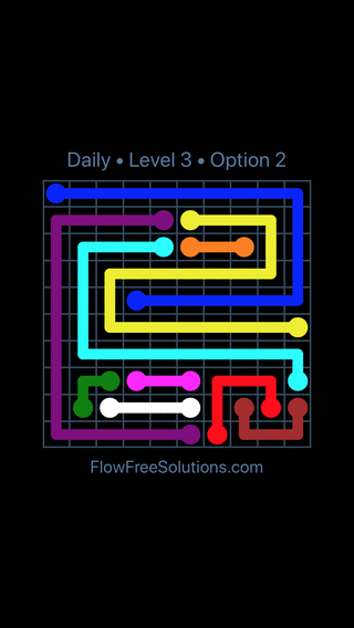 Solution and Answer to the Puzzle for Flow Date Saturday, August 20, 2016 Level 3