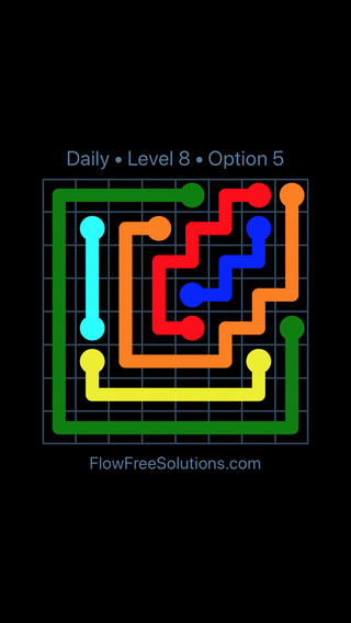 Solution and Answer to the Puzzle for Flow Date Sunday, May 29, 2016 Level 8