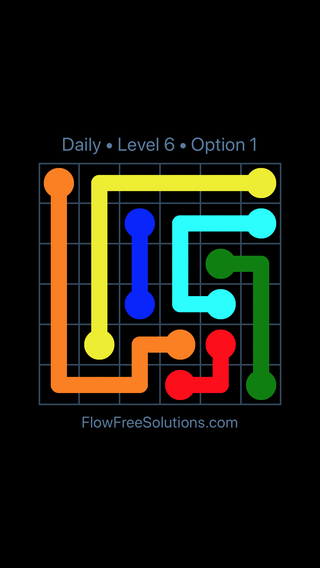 Solution and Answer to the Puzzle for Flow Date Tuesday, June 7, 2016 Level 6