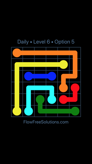 Solution and Answer to the Puzzle for Flow Date Tuesday, June 7, 2016 Level 6