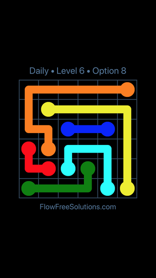 Solution and Answer to the Puzzle for Flow Date Tuesday, March 15, 2016 Level 6