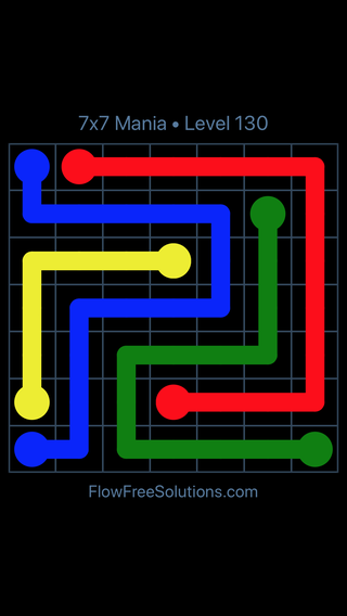 Solution and Answer to the Puzzle for Flow Free 7x7 Mania Level 130
