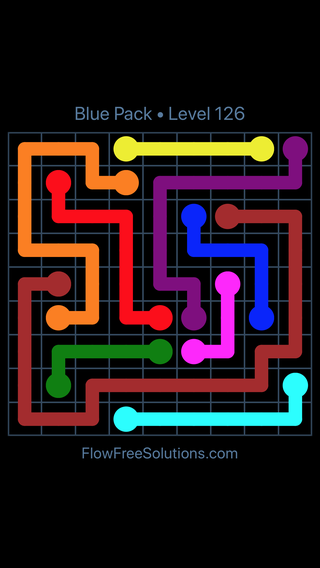 Solution and Answer to the Puzzle for Flow Free Blue Pack 9 X 9 Level 6
