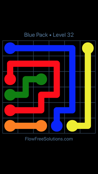 Solution and Answer to the Puzzle for Flow Free Blue Pack Level 2