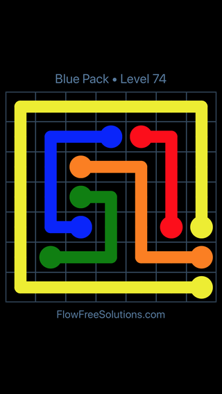 Solution and Answer to the Puzzle for Flow Free Blue Pack Level 14