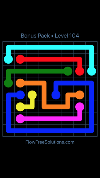 Solution and Answer to the Puzzle for Flow Free Bonus Pack Level 14