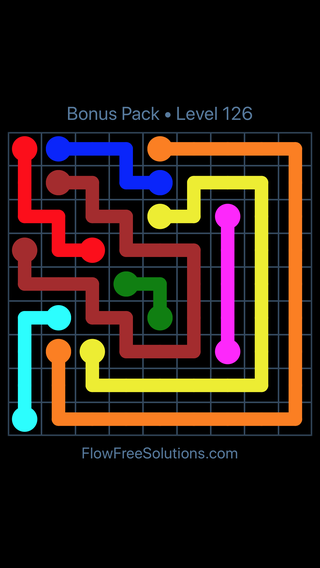 Solution and Answer to the Puzzle for Flow Free Bonus Pack Level 6