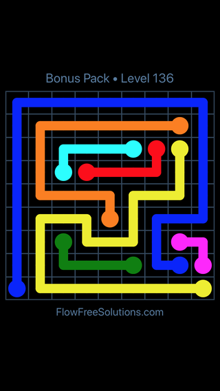 Solution and Answer to the Puzzle for Flow Free Bonus Pack Level 16