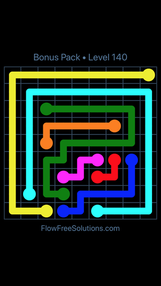 Solution and Answer to the Puzzle for Flow Free Bonus Pack Level 20
