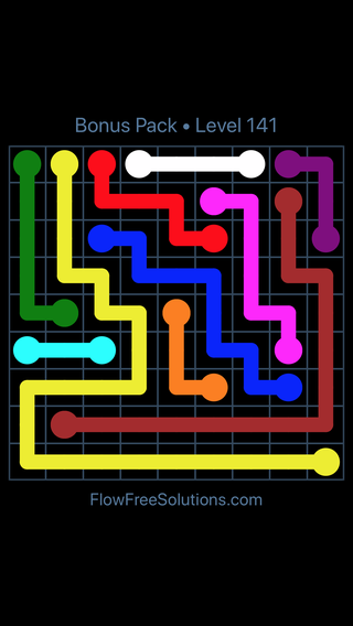 Solution and Answer to the Puzzle for Flow Free Bonus Pack Level 21
