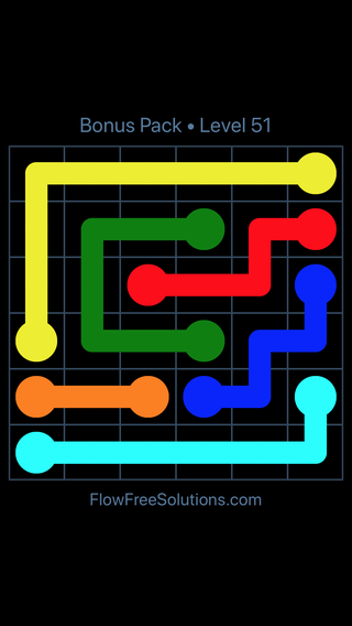 Solution and Answer to the Puzzle for Flow Free Bonus Pack Level 21