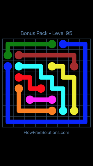 Solution and Answer to the Puzzle for Flow Free Bonus Pack Level 5