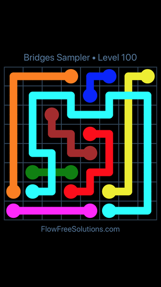 Solution and Answer to the Puzzle for Flow Free Bridges Sampler Level 10